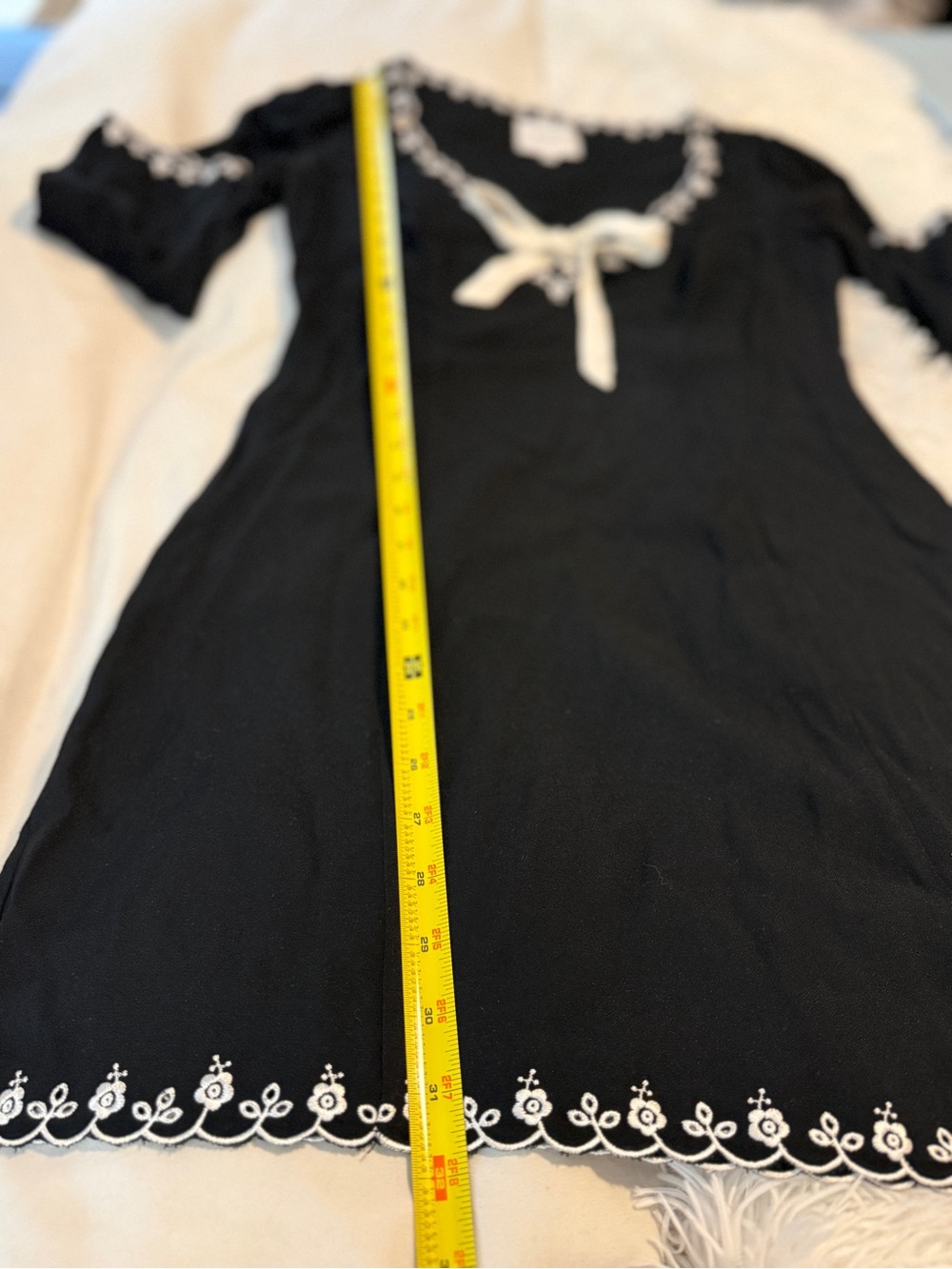 REFORMATION Women’s Posey Mini Dress Size 2 Black Long Sleeve V-Neck - Picture 7 of 10
